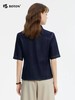波顿夏女士显瘦利落短袖牛仔短袖衬衫 柔软质感通勤百搭衬衣LS067225 商品缩略图1