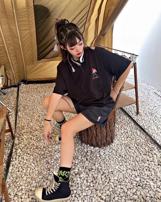 F032331春季新款刺绣小标抽绳透气网眼速干休闲短裤 商品图8