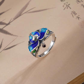 子佩集【莲华嘉瑞】银S925戒指【JZ01276】仿古珐琅彩2601