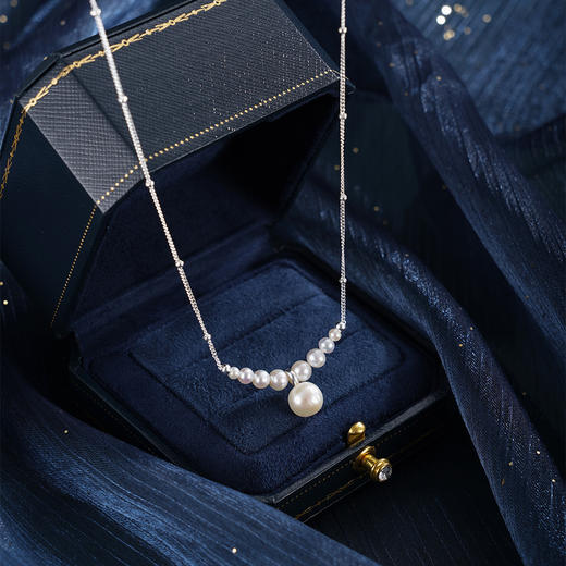 子佩集【月涟缪斯】银S925珍珠惜王妃项链【SPN0545002】7.5mm大珠一字串珠2601 商品图1