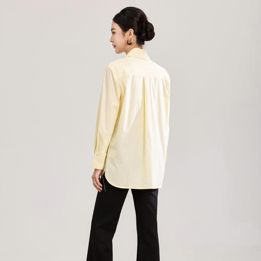 「高货wl」全新升级【铂金会员257/天猫339/差价82】(11317)洛诗琳法式纯棉慵懒宽松衬衫2026春季新款飘带V领上衣 商品图2