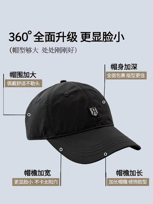 【户外专属！速干潮帽】春夏户外速干帽子 大头围棒球帽 钓鱼运动登山鸭舌帽 男时尚韩版百搭 商品图5