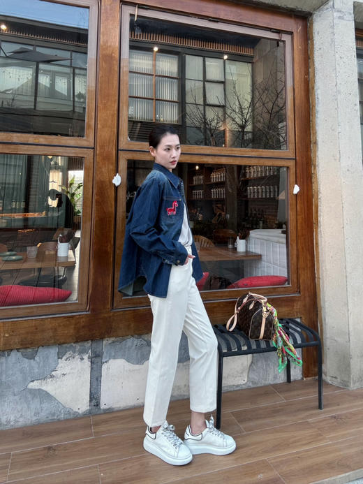 【马上红】噢蜜ooomeooo小马🐎刺绣牛仔外套 商品图6