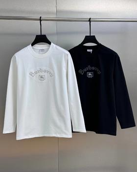 F032351徽标做旧商务风刺绣LOGO圆领舒服柔软长袖T恤