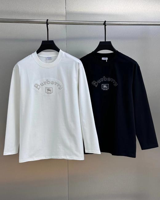 F032351徽标做旧商务风刺绣LOGO圆领舒服柔软长袖T恤 商品图0