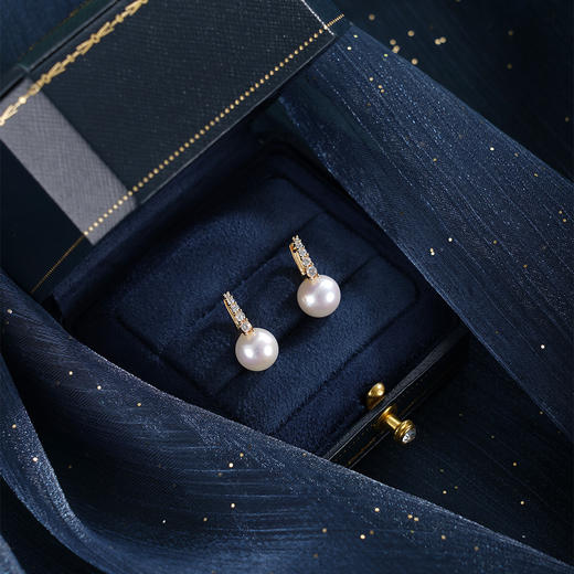 子佩集【璇玑天后】银S925珍珠惜王妃耳钉【MLEH028】9mm珠镀金扣环2601 商品图3