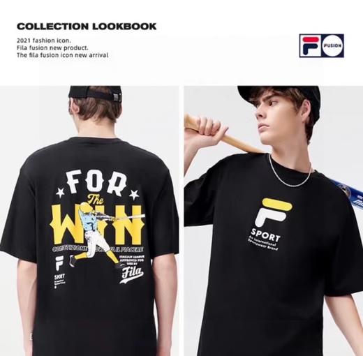 F032366春夏后背棒球涂鸦印花休闲宽松情侣款短袖T恤 商品图7