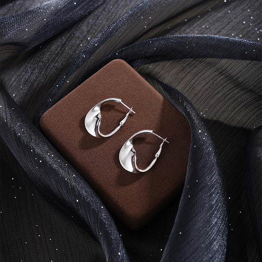 子佩集【清若】银S925耳环【FYE-1591100】时尚扣环圆圈2601 商品图1