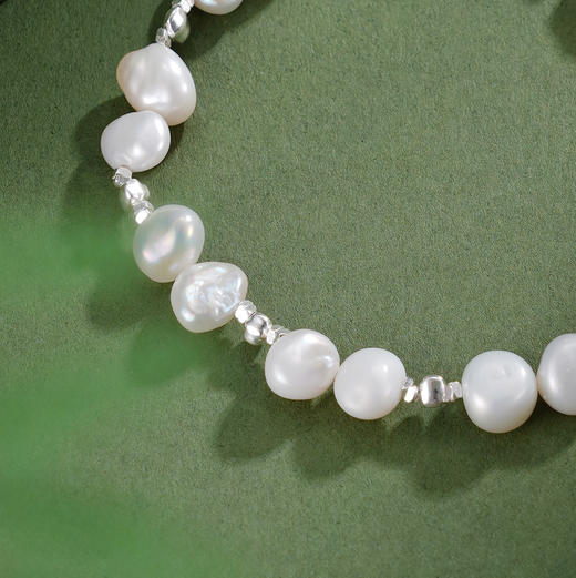 子佩集【霜影缪斯】银S925珍珠惜王妃手链【SPB0530003】5-7.5mm珠巴洛克2601 商品图1