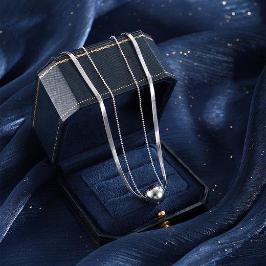 子佩集【岁月静美】银S925套链【FYL-0303】项链时尚双层吊球2601 商品图1