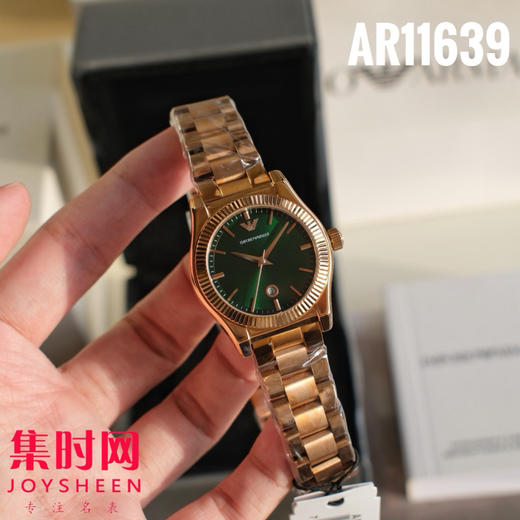 原单阿玛尼AR11639 女士复古钢带石英腕表 | 深邃太阳纹 × 日记窗设计 —— 复古优雅，时光低语 商品图0