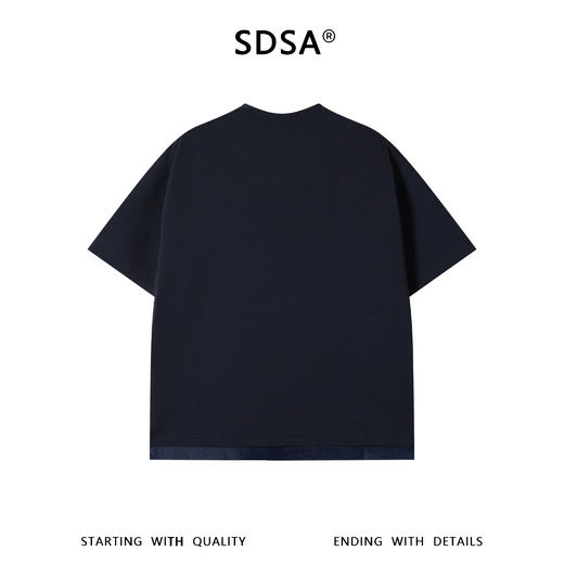 SDSA男装2026新款高贵轻奢立领假两件T恤口袋钉扣短袖百搭时尚潮 商品图4