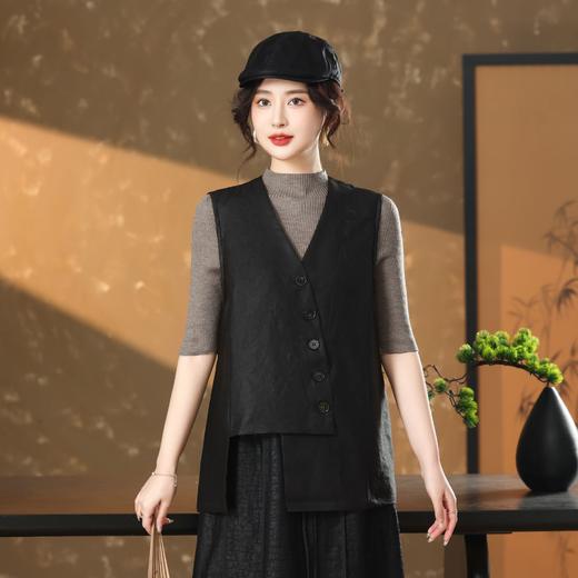 丁摩 真丝香云纱龟纹百搭时尚马甲6610 商品图1