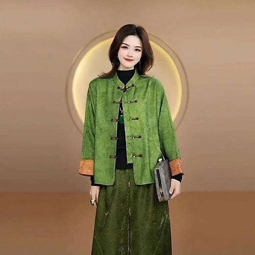 丁摩 春秋新款双面双穿中式国风浮光锦轻奢提花外套复古开衫6ZF-057 商品图1