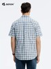 波顿夏季男士纯棉格纹短袖衬衫｜蓝绿白格子，清爽相伴MS113225 商品缩略图1