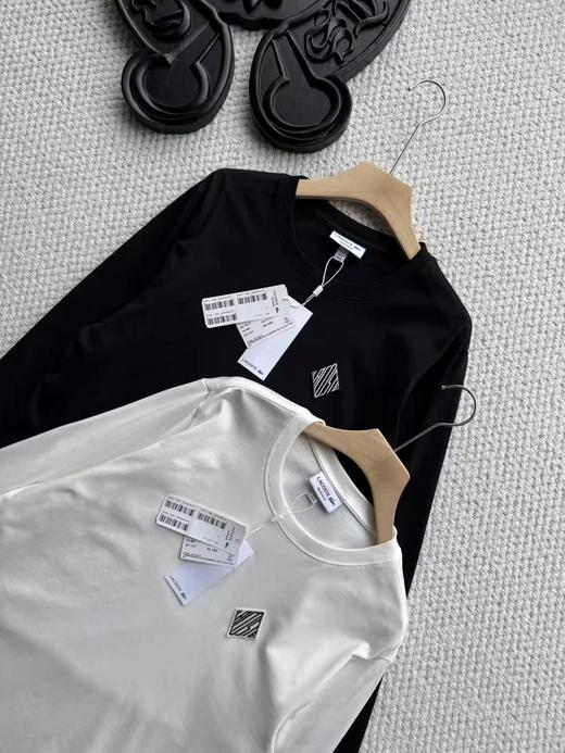 F032361春季百搭新款简约菱形刺绣LOGO休闲运动长袖T恤 商品图3