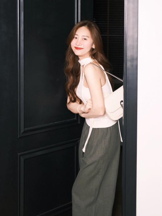 进阶老钱风松针绿苎麻阔腿裤 商品图6