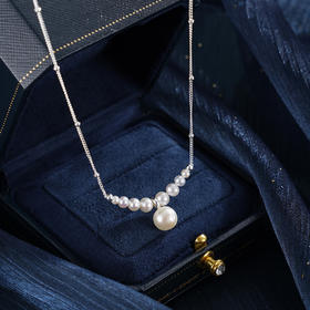 子佩集【月涟缪斯】银S925珍珠惜王妃项链【SPN0545002】7.5mm大珠一字串珠2601