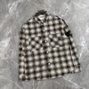 F032352棉麻混纺休闲胸前大口袋工装长袖格子衬衫外套 商品缩略图8