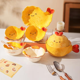 摩登主妇可爱餐具套装碗碟筷家用一人食炸虾水果盘子乔迁生日礼物