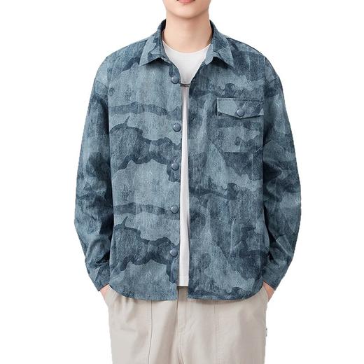 红览 美式扎染衬衫男新款高街痞帅长袖衬衫65493 商品图4