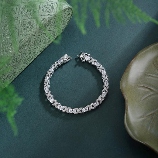 子佩集【灵犀破晓】银S925手链【SL200007B】时尚交叉钻2601 商品图1