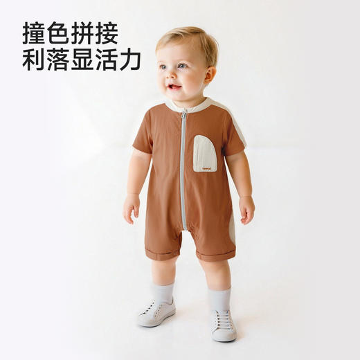英氏婴儿连体衣男女童衣服夏季短袖宝宝吸汗速干透气YRHBJ2S048A 商品图2