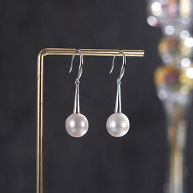 子佩集【‌珀尔之悦】银S925珍珠惜王妃耳环【SPE2472001】10*11mm珠吊球2601