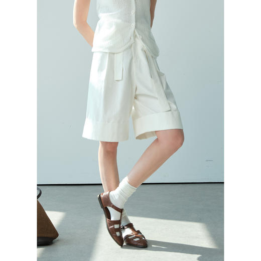 雀说A字显瘦外卷边五分休闲短裤子女春夏新款ALW258166 商品图0