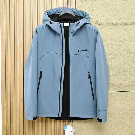 F032313春季秋冬季软壳防水防风内里加绒加厚款连帽冲锋衣 商品图5