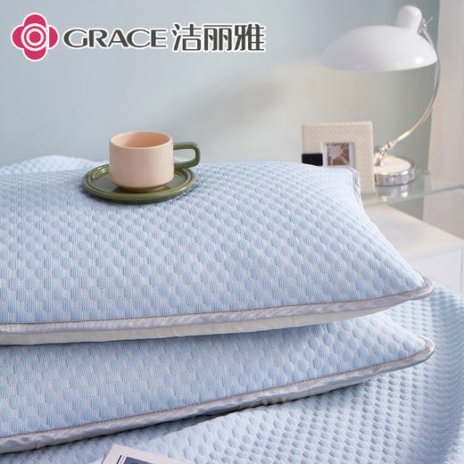 洁丽雅冰川蓝.3D豆豆冰丝按摩凉席三件套CP948A 商品图3
