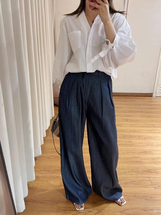 【秒杀价已调 直接拍】Max 王珞丹同款 通勤府绸 V领 白衬衣 来啦 商品图8