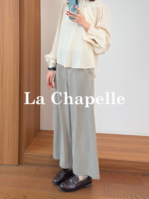 专柜实拍【遮胯显腿直】拉夏贝尔/La Chapelle春夏新款高腰宽松显瘦小个子休闲裤舒适通勤百搭 商品图4