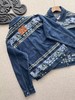 F032309新款男士复古风格海鸥印花拼接牛仔面料夹克外套 商品缩略图1