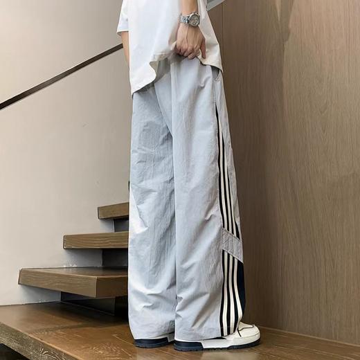F032337新款三条杠直筒运动卫裤休闲裤美式街头宽松休闲长裤 商品图4