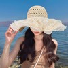 【出片遮阳！韩式ins】海边度假风帽子网红帽出片草帽蕾丝花边大帽檐帽子全遮脸防晒帽.xa 商品缩略图2