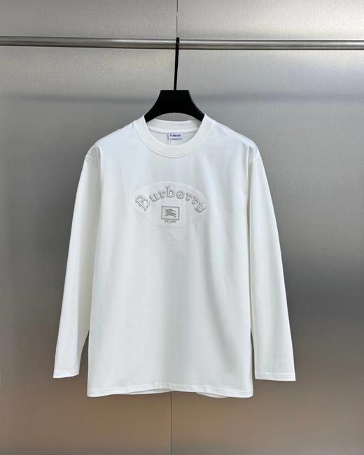 F032351徽标做旧商务风刺绣LOGO圆领舒服柔软长袖T恤 商品图3