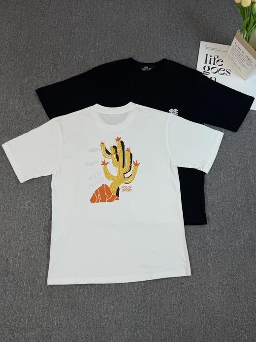 F032347仙人掌印花短袖T恤男女同款宽松情侣半袖T恤 商品图0