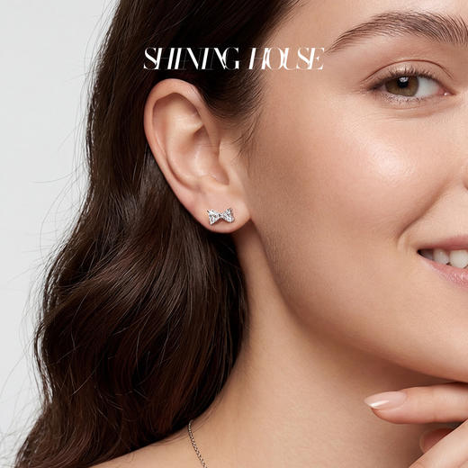 Forever·永恒之环系列 ShiningHouse培育] 18k金钻石耳饰 专利特切星运钻人工真钻人造钻石K金耳饰时尚钻石耳饰耳钉【此商品不支持7天无理由退货退款】30分和60分预计3日发货 商品图2