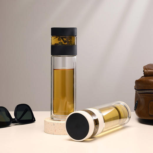 【自营】全格 智能茶水分离玻璃杯子水杯 【容量：300mL】　SJ020501 商品图0