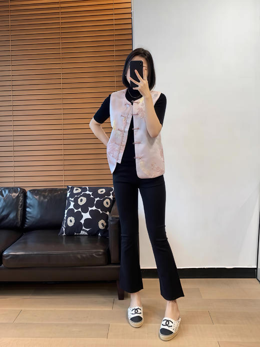 新中式宋锦提花盘扣马甲 商品图7