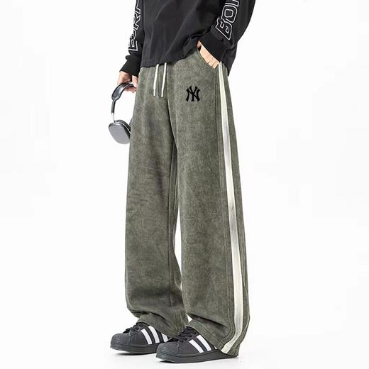 F032329新品复古扎染休闲裤直筒高街脏脏裤针织印花织带拼接街头宽松垂感百搭运动裤 商品图4