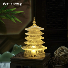 洛阳天堂发光冰箱贴小摆件透明树脂武则天明堂河南文创旅游纪念品