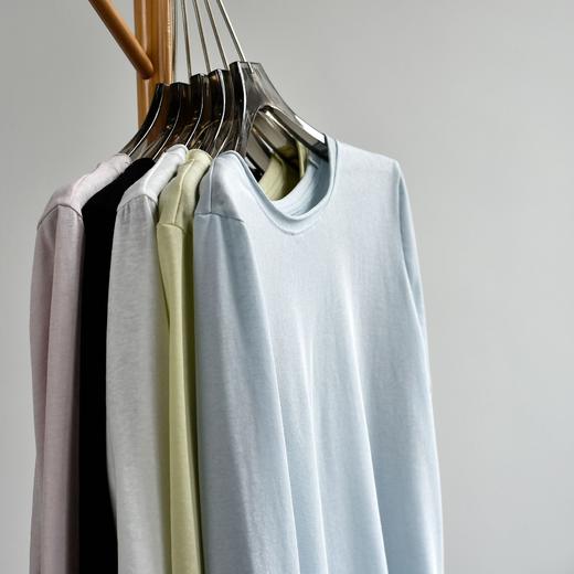 丁摩 【天丝棉语衫】春夏新莱赛尔天丝棉卷边圆领宽松防晒罩衫针织衫6ZF-B014 商品图2