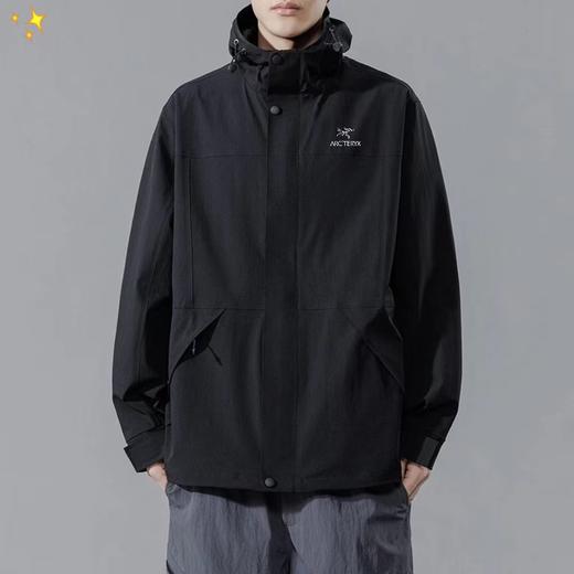 F032339春季新款舒适保暖百搭不拘束连帽拼接冲锋衣外套 商品图2