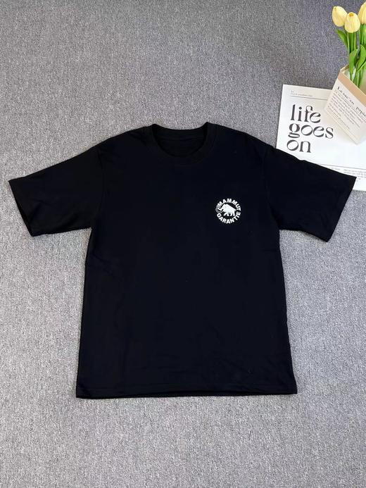 F032350随性慵懒男女同款宽松情侣半袖圆形徽标短袖T恤 商品图3