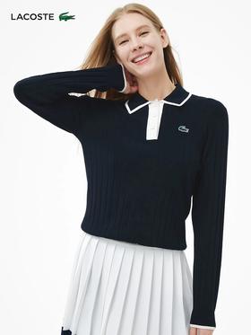 【9.5折】5楼法国鳄鱼LACOSTE法国鳄鱼女装新款高尔夫系列Polo领长袖针织衫|AF8544-10-X0N吊牌价1590折后价1511