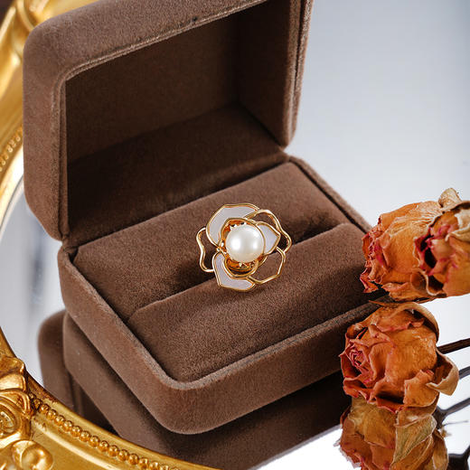 子佩集【伊人花语】珍珠惜王妃胸针【XXXZ231】7.5mm珠贝母玫瑰镀金2601 商品图1
