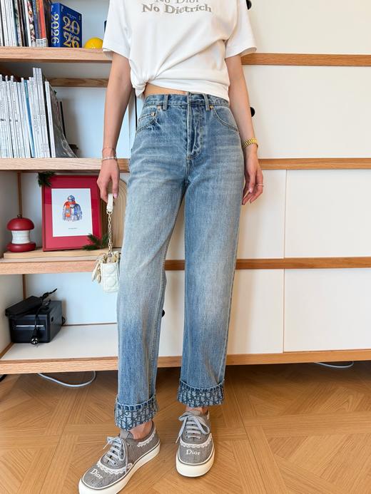迪奥  最新款26Ss新款卷边老花牛仔裤 商品图2