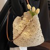 【森系钩花单肩包】森系钩花单肩编织包女文艺青年手提草编包海边度假沙滩包。ya 商品缩略图2
